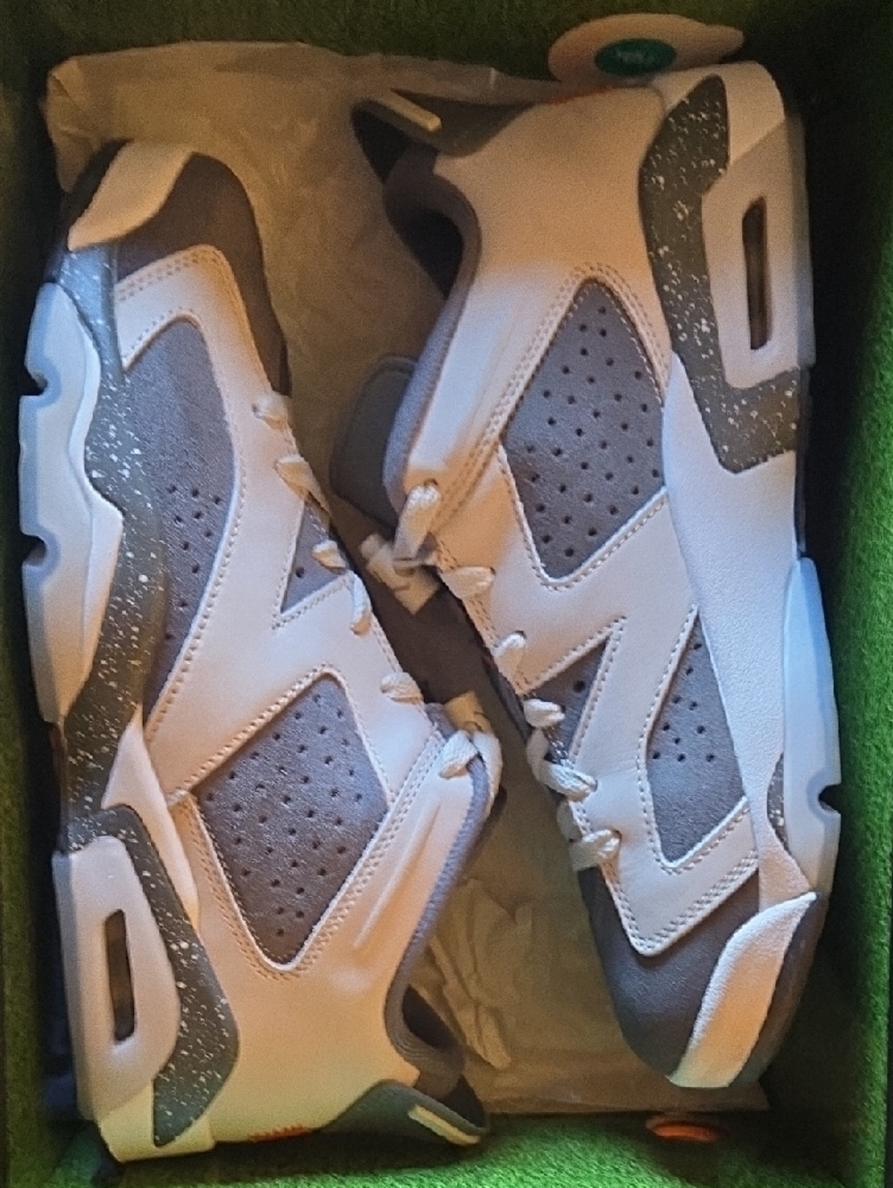 Jordan 6 Retro Low PSG Black and Orange Retro Low Sneaker Box